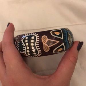 Tribal thick wooden bangle